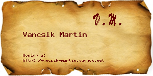 Vancsik Martin névjegykártya