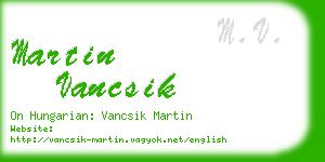 martin vancsik business card